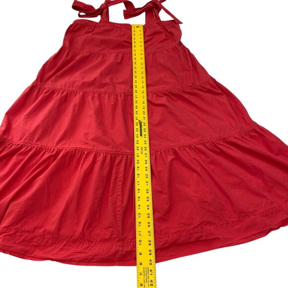 Free Assembly Maxi Dress Womens XL Red Tiered Tie Straps Cottagecore Summer - Picture 9 of 10